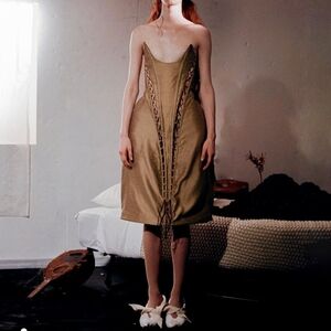 ZOE GUSTAVIA ANNA WHALEN stomacher gown corset dress small